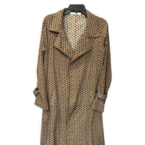 Womens Polka Dot Trench Coat - Oversized XS
